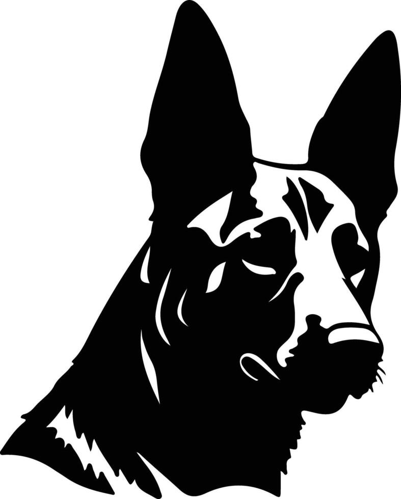 Belga malinois silueta retrato vector