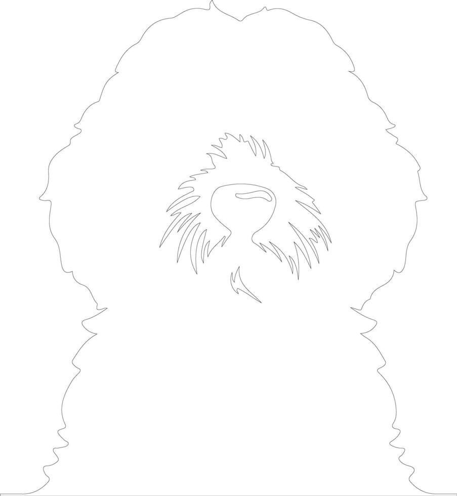 Portuguese Water Dog  outline silhouette vector