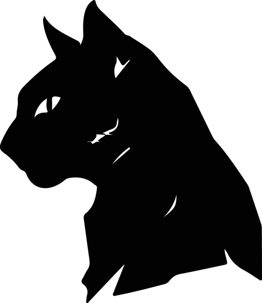 German Rex Cat  silhouette portrait vector