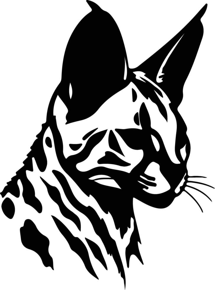 Serval  silhouette portrait vector