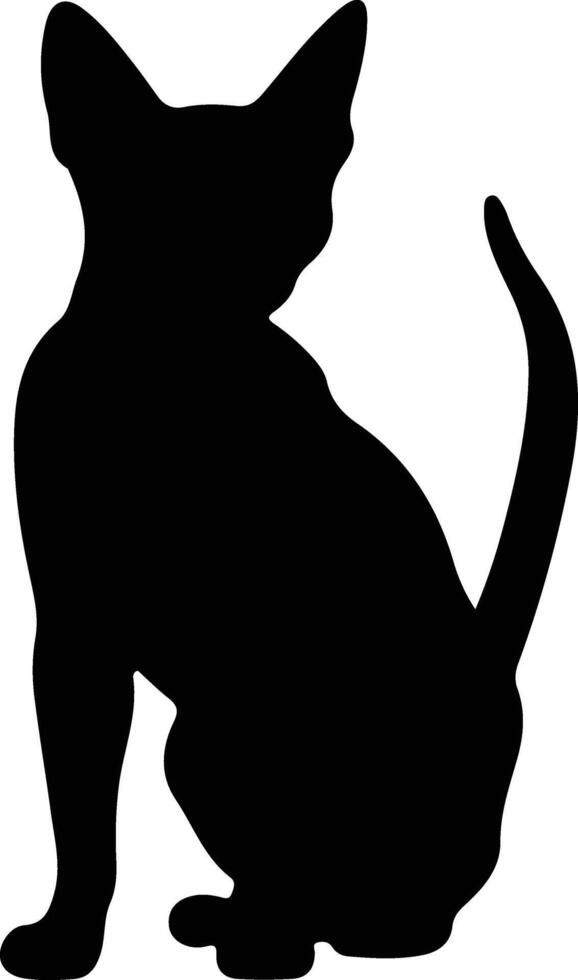 Devon Rex Cat  black silhouette vector