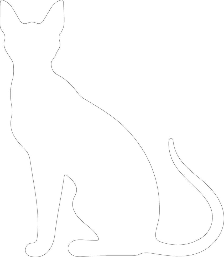 Oriental Shorthair Cat  outline silhouette vector