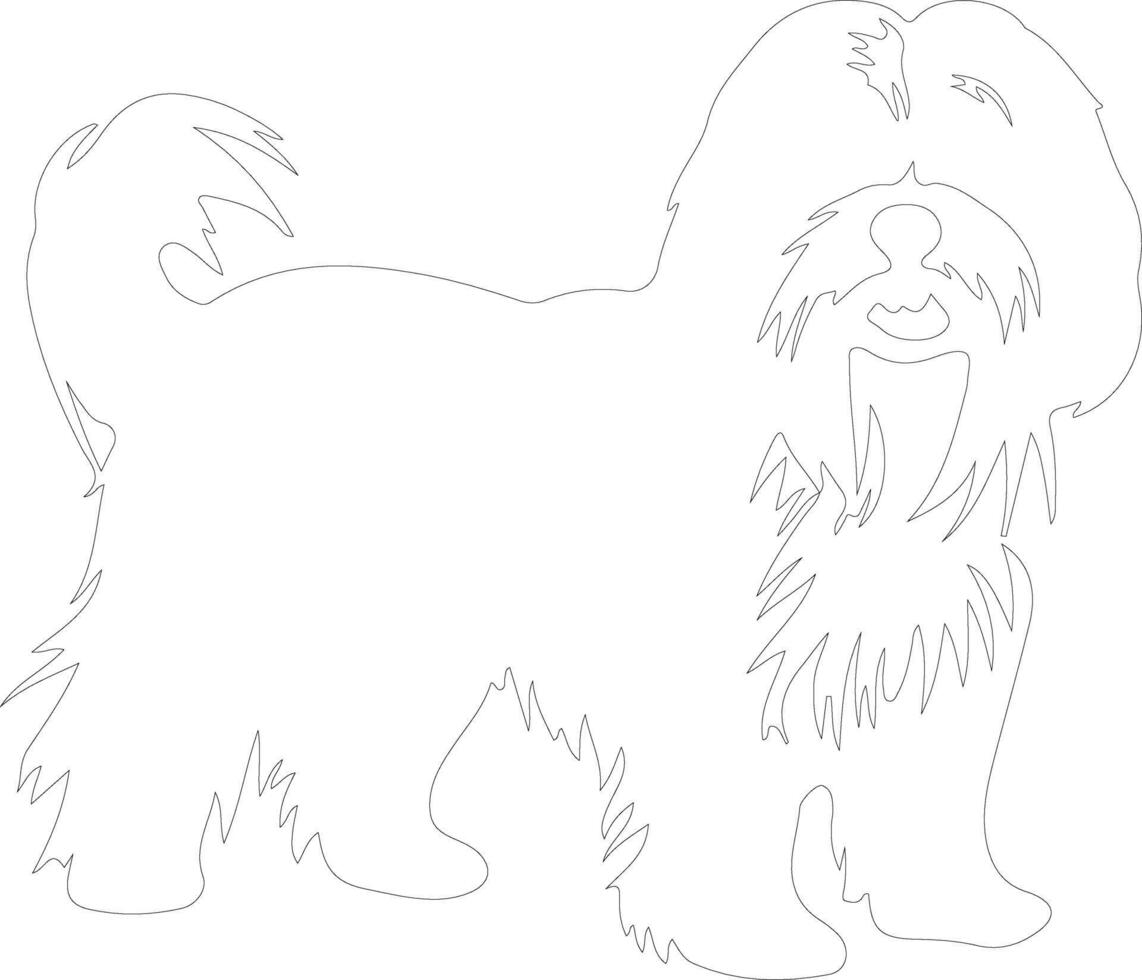 Tibetan Terrier outline silhouette vector