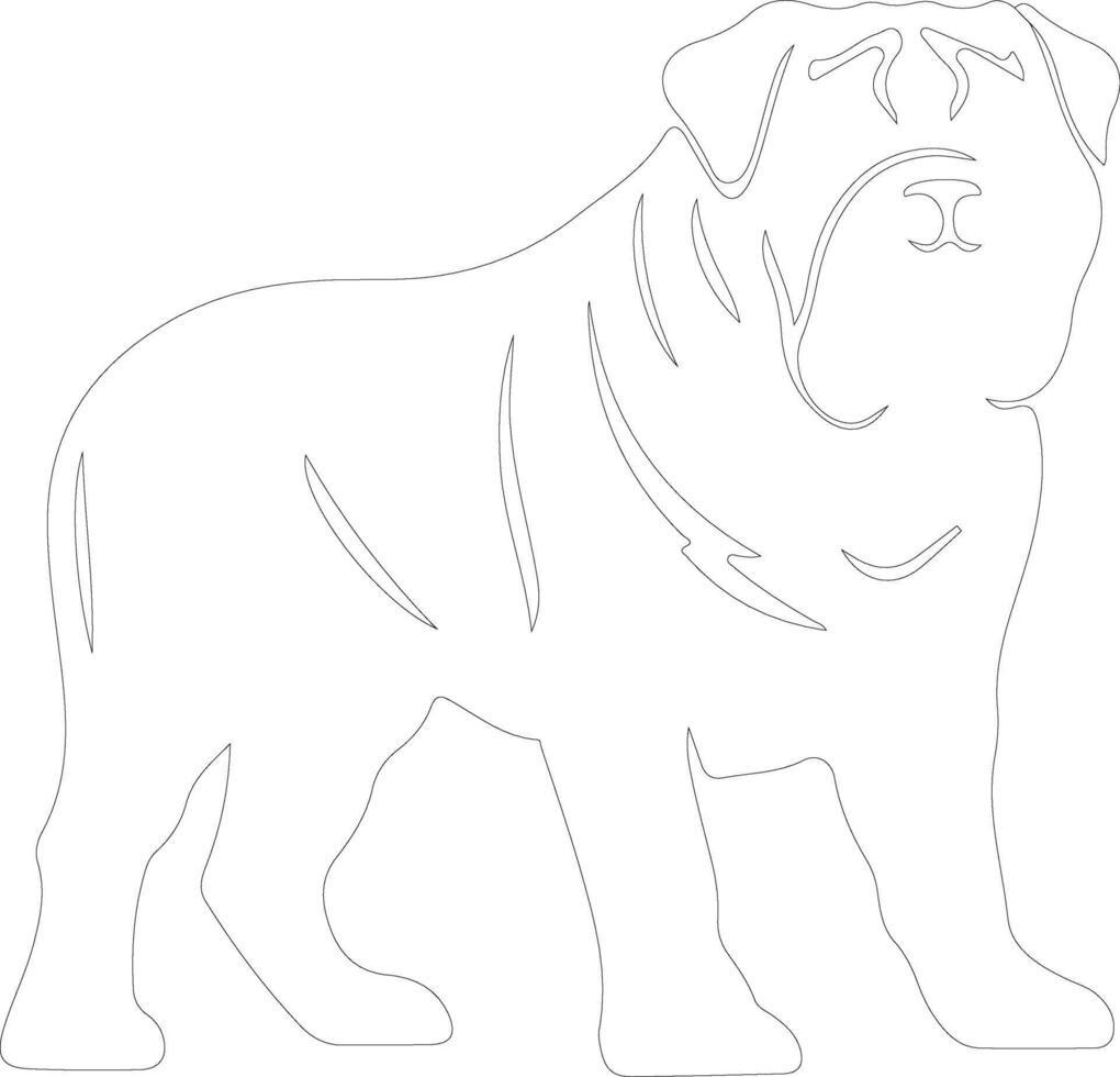 Chinese Shar-Pei  outline silhouette vector