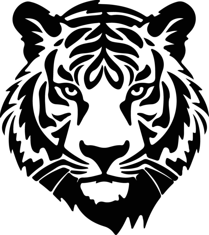 Tiger  silhouette portrait vector