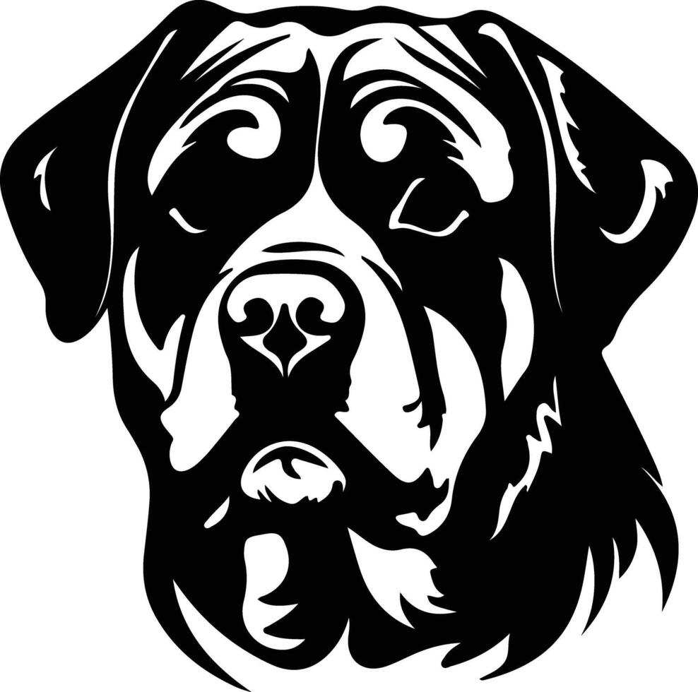 Rottweiler silueta retrato vector