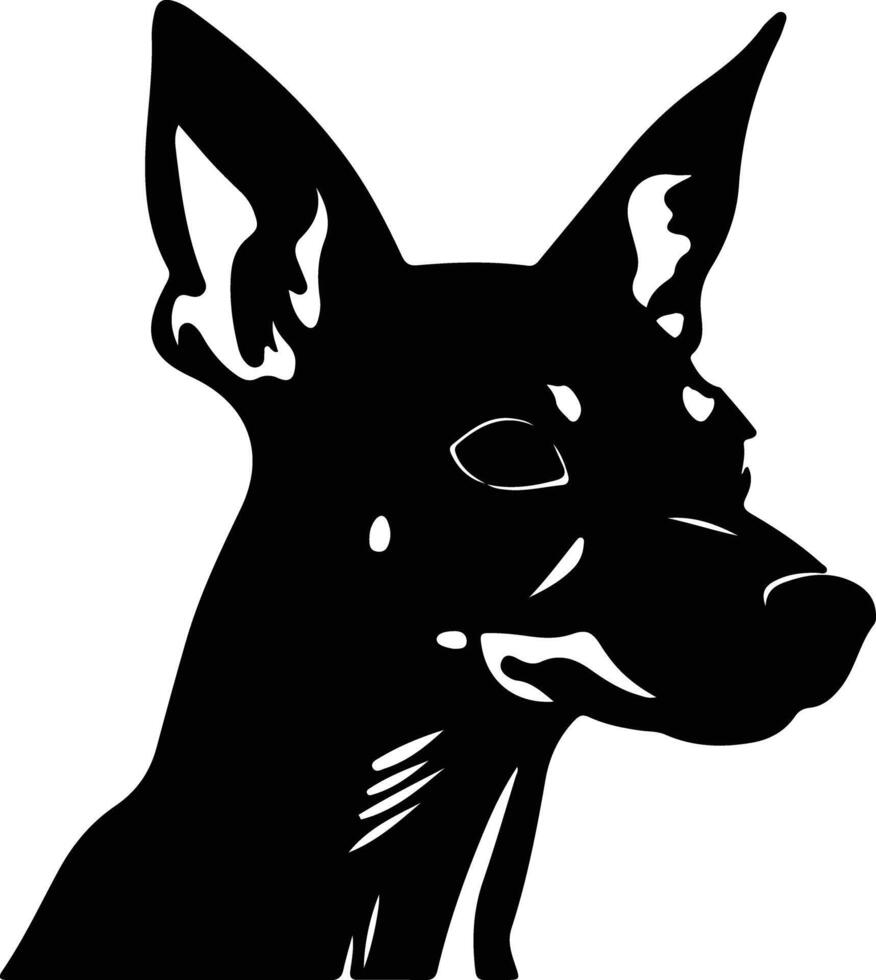 Toy Manchester Terrier  silhouette portrait vector