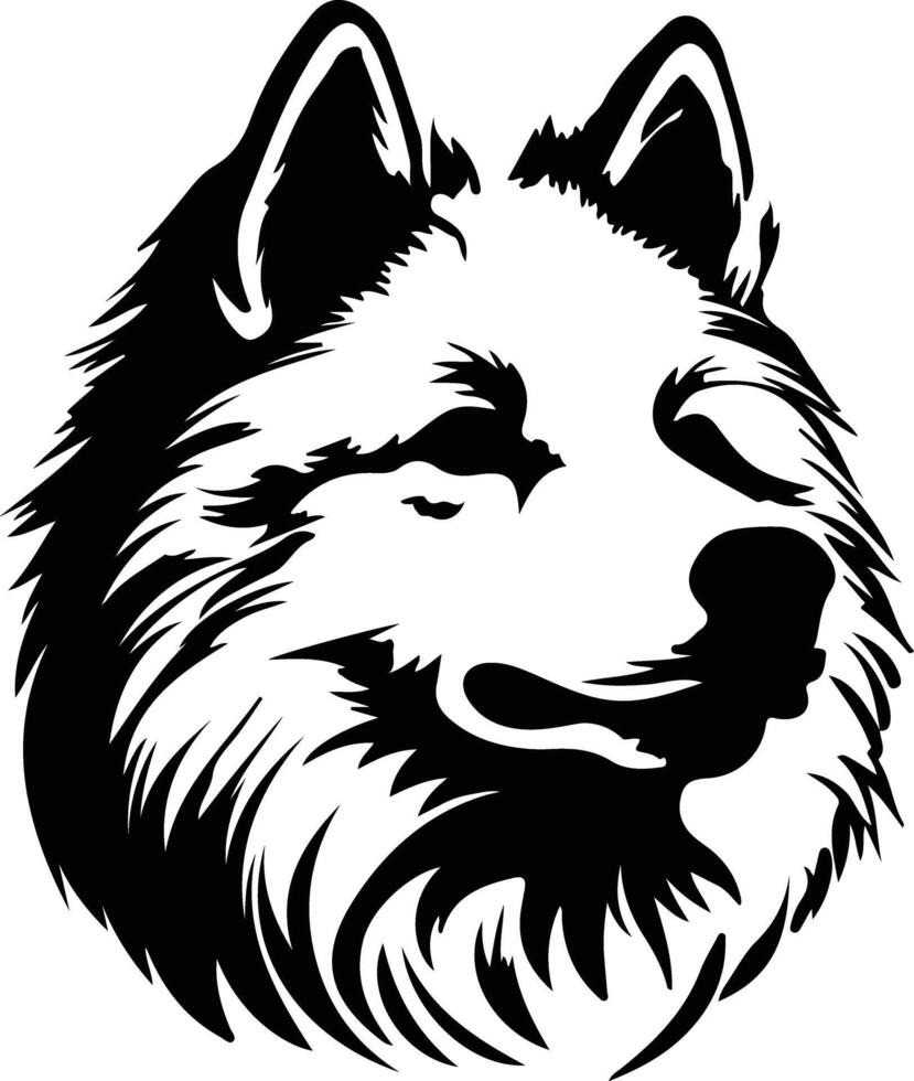 Samoyed  silhouette portrait vector