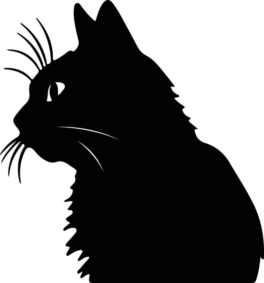 Pixiebob Cat  silhouette portrait vector