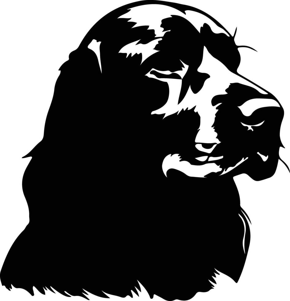 Inglés cocker spaniel silueta retrato vector