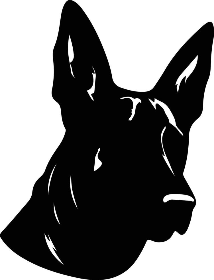 Belgian Malinois silhouette portrait vector