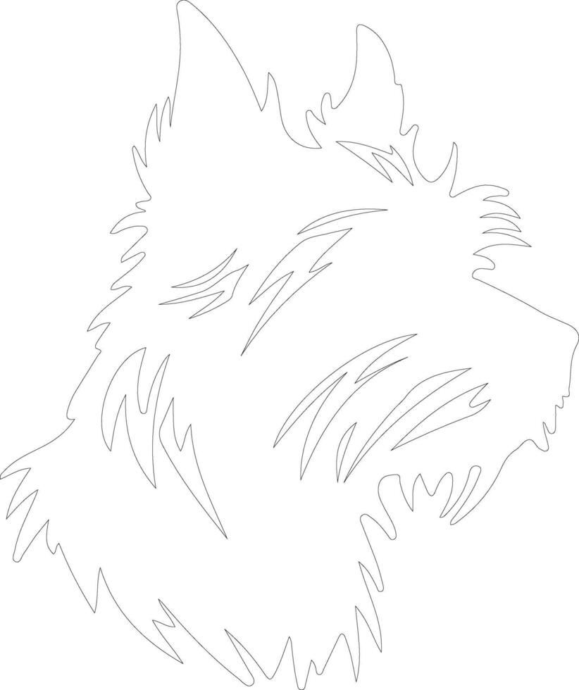 Australian Terrier  outline silhouette vector