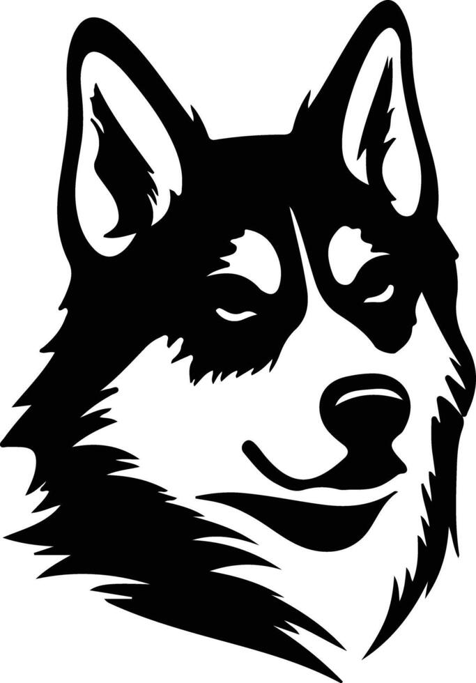 Siberian Husky  silhouette portrait vector