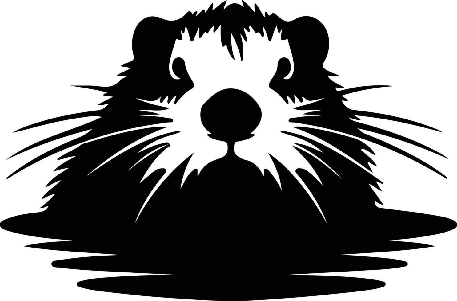 beaver  silhouette portrait vector