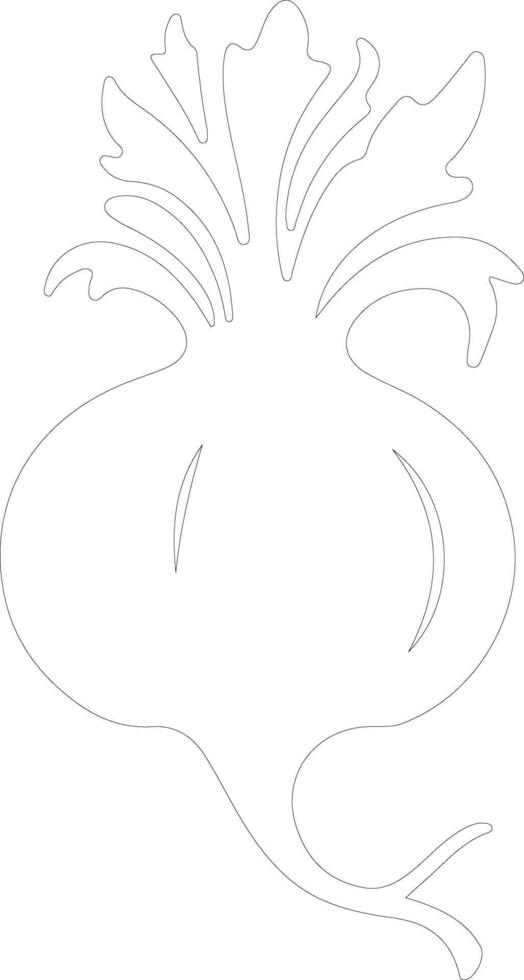 kohlrabi  outline silhouette vector