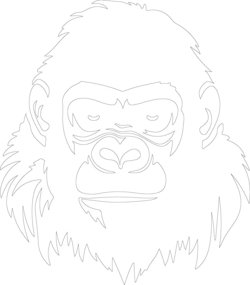 ape  outline silhouette vector