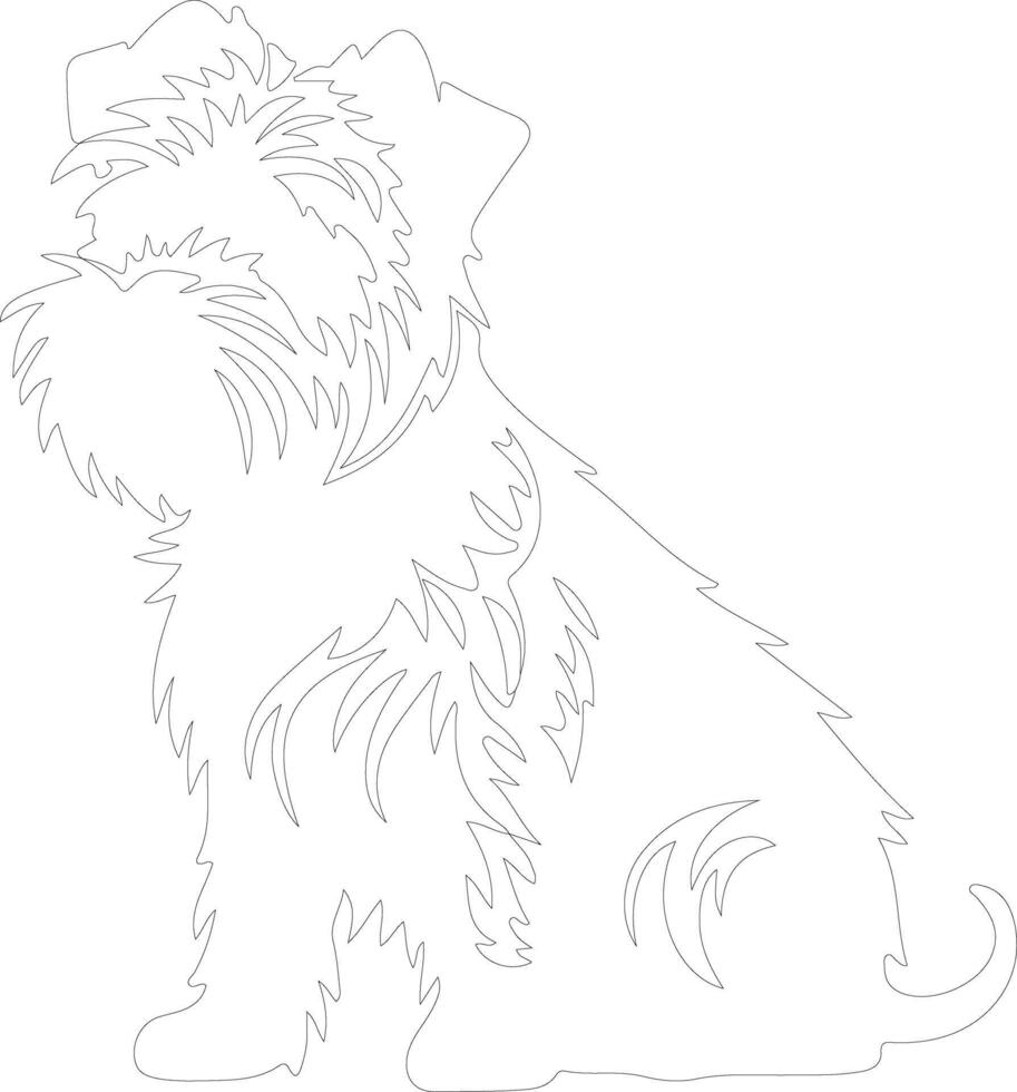 Glen of Imaal Terrier  outline silhouette vector