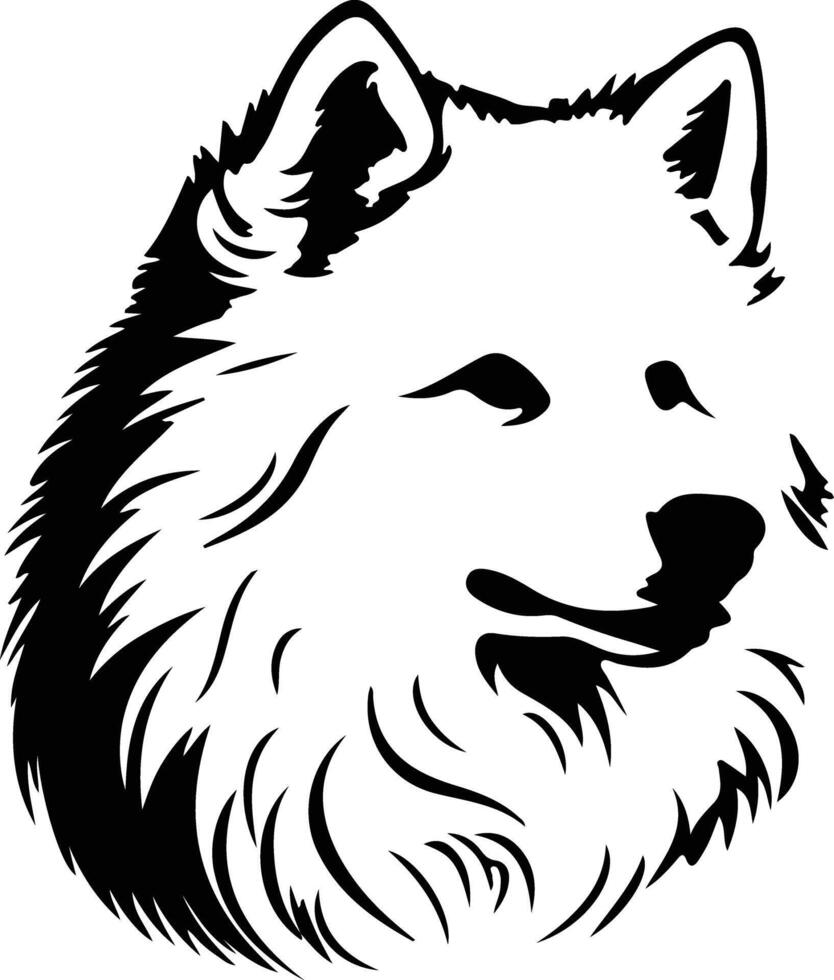 Samoyed black silhouette vector