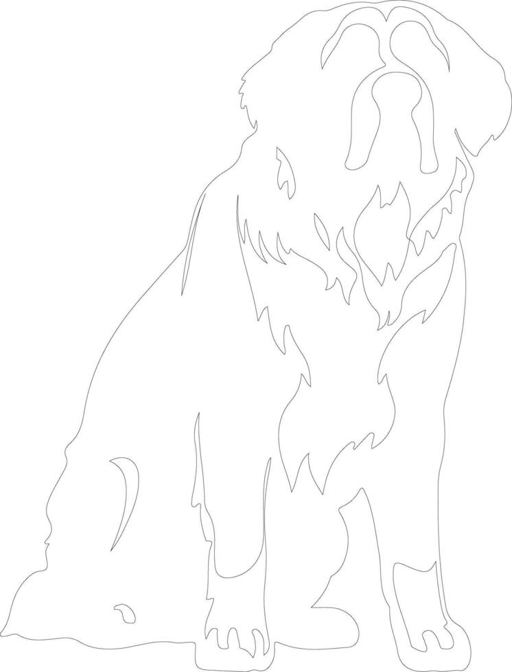 Saint Bernard  outline silhouette vector