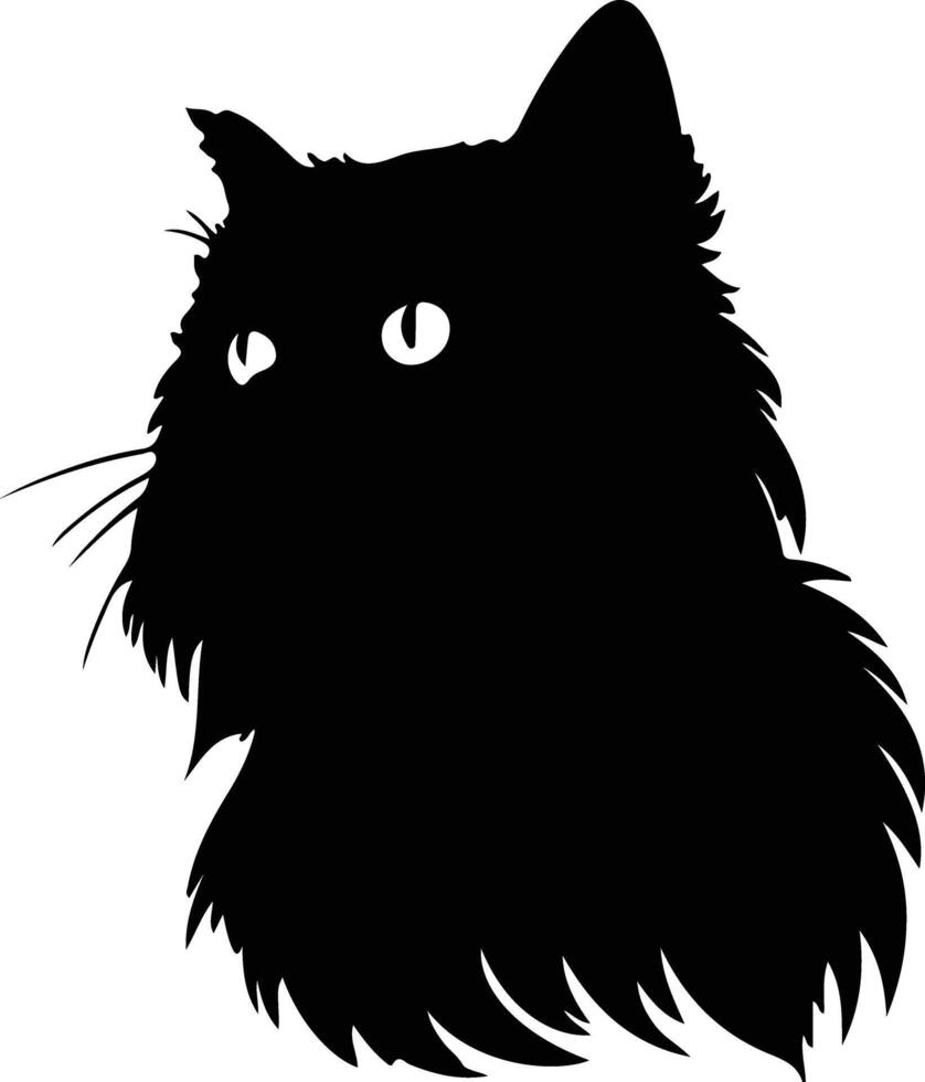 Persian Cat  silhouette portrait vector