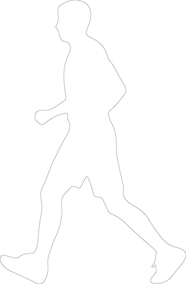racewalking  outline silhouette vector