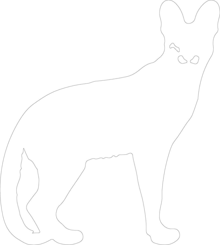 Serval outline silhouette vector