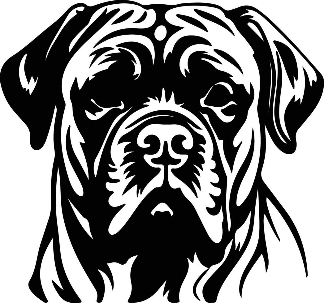 Dogue de Bordeaux  silhouette portrait vector