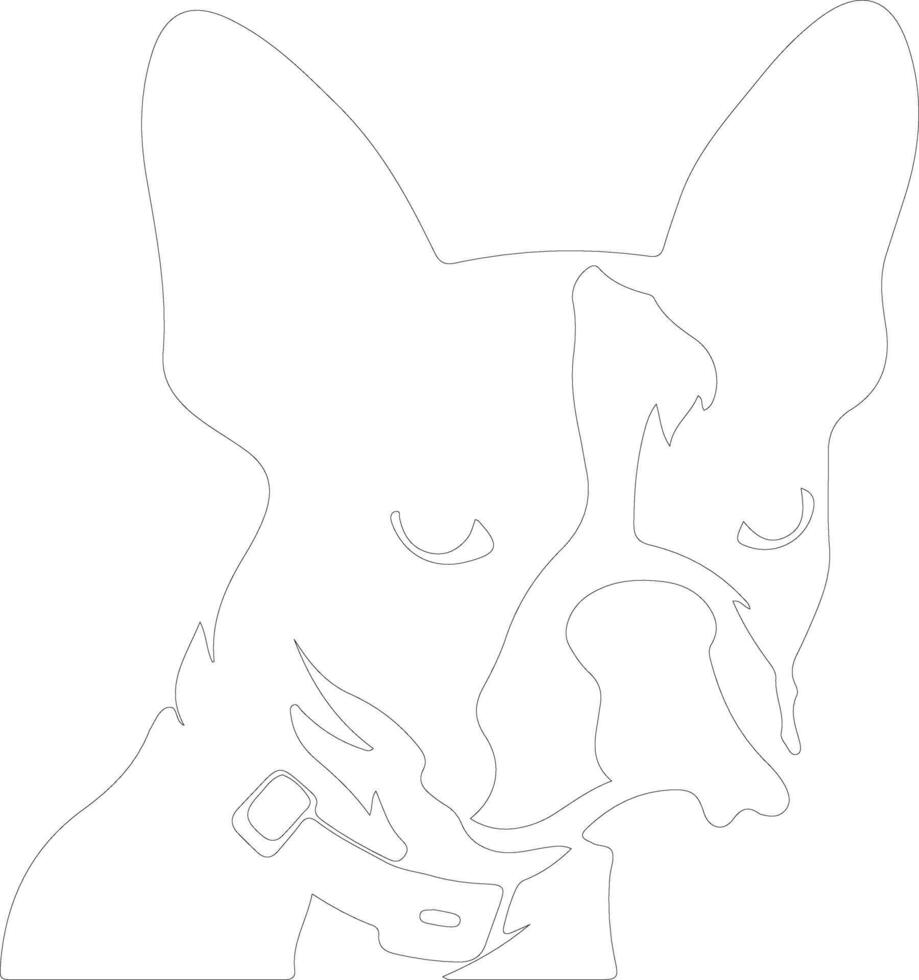 Boston Terrier  outline silhouette vector