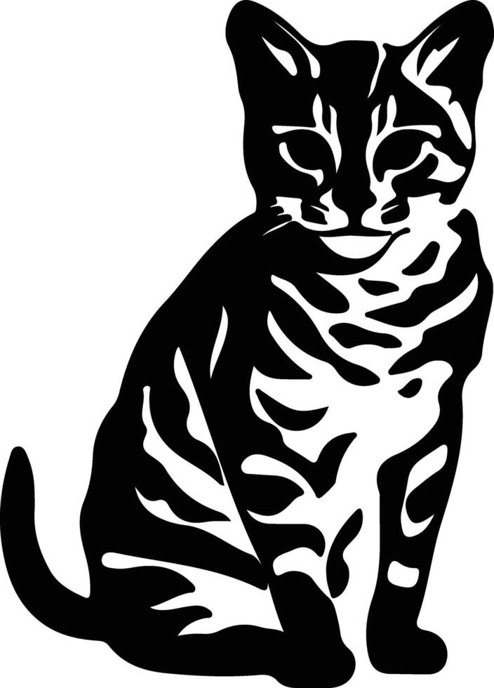 Bengal Cat  black silhouette vector