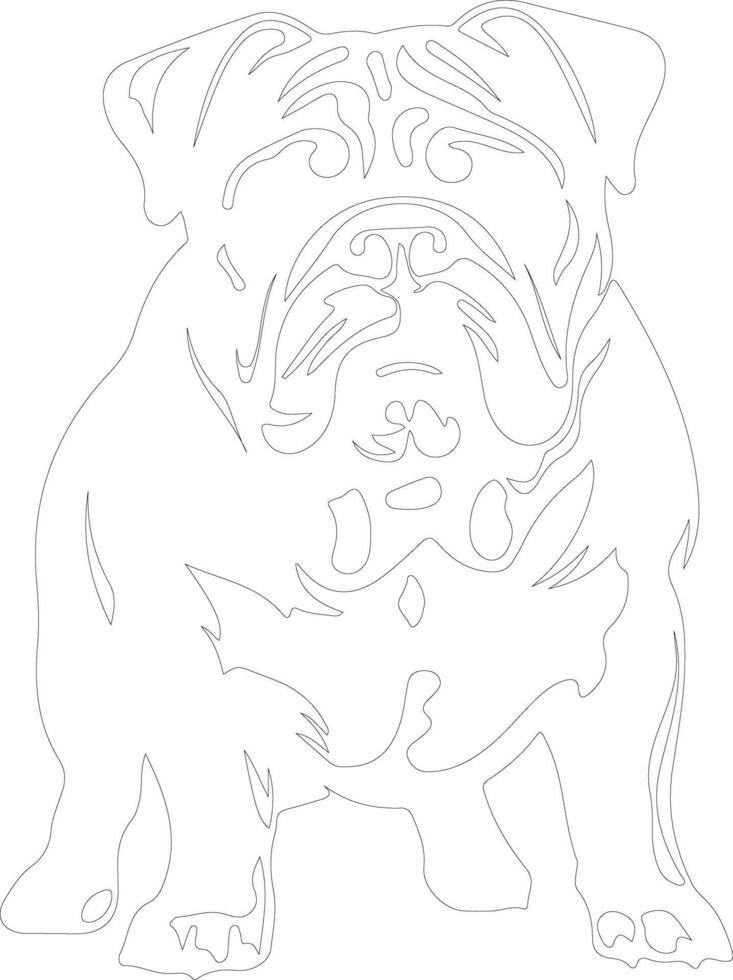 English Bulldog  outline silhouette vector