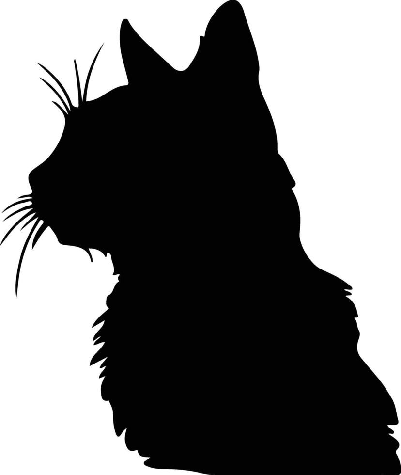 Mekong Bobtail Cat  silhouette portrait vector