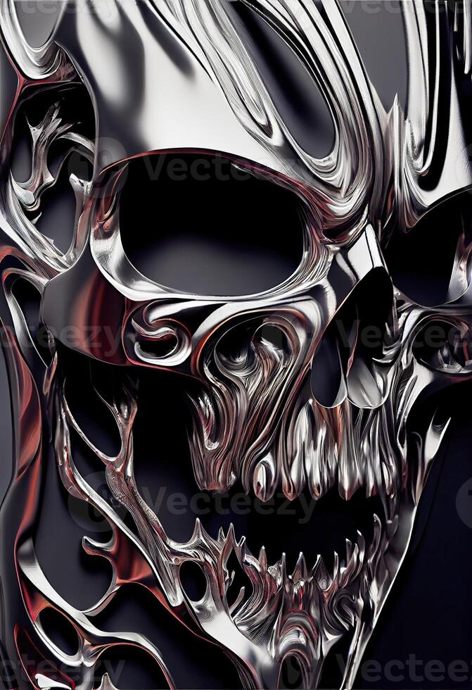 AI generated Skull metal texture photo