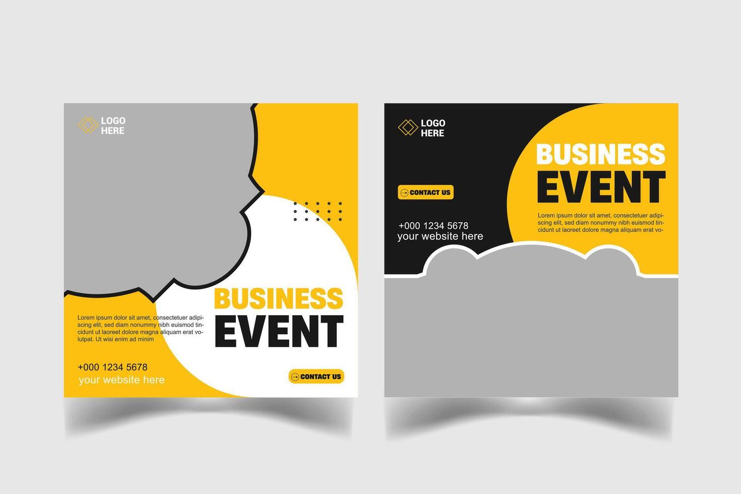 business event social media design template vector