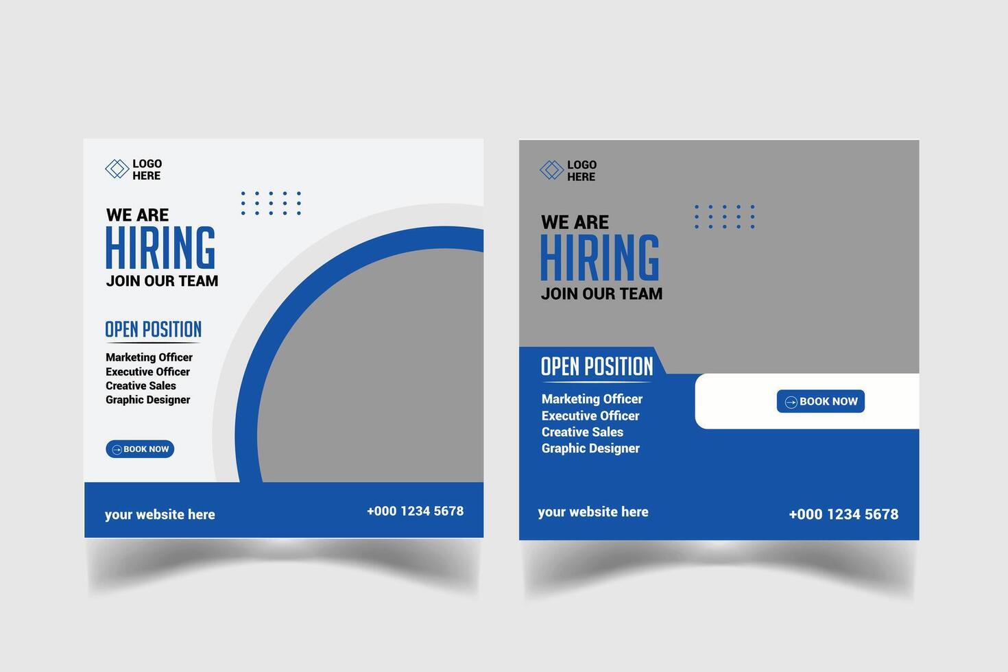 We are hiring job vacancy social media post banner design template vector