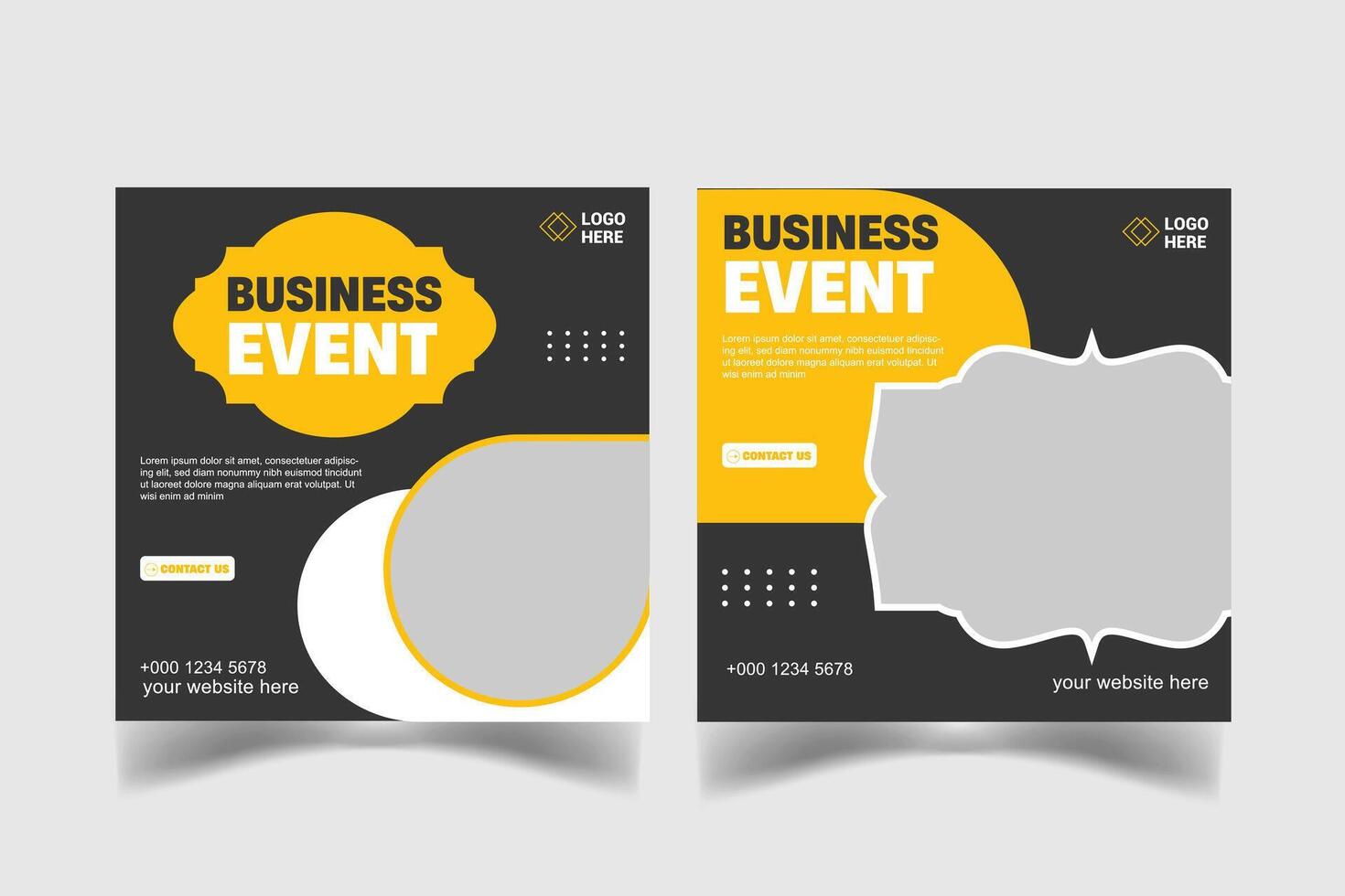 business event social media design template vector