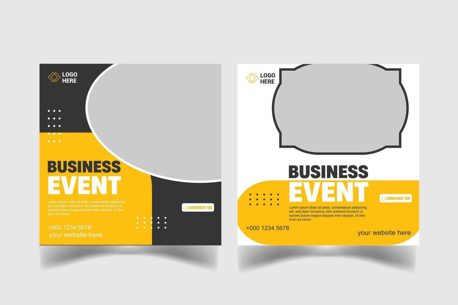 business event social media design template vector