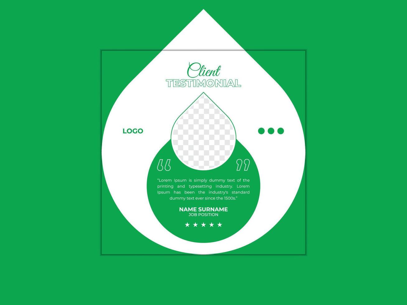 Modern creative client testimonial design template for job application or personal identity vector