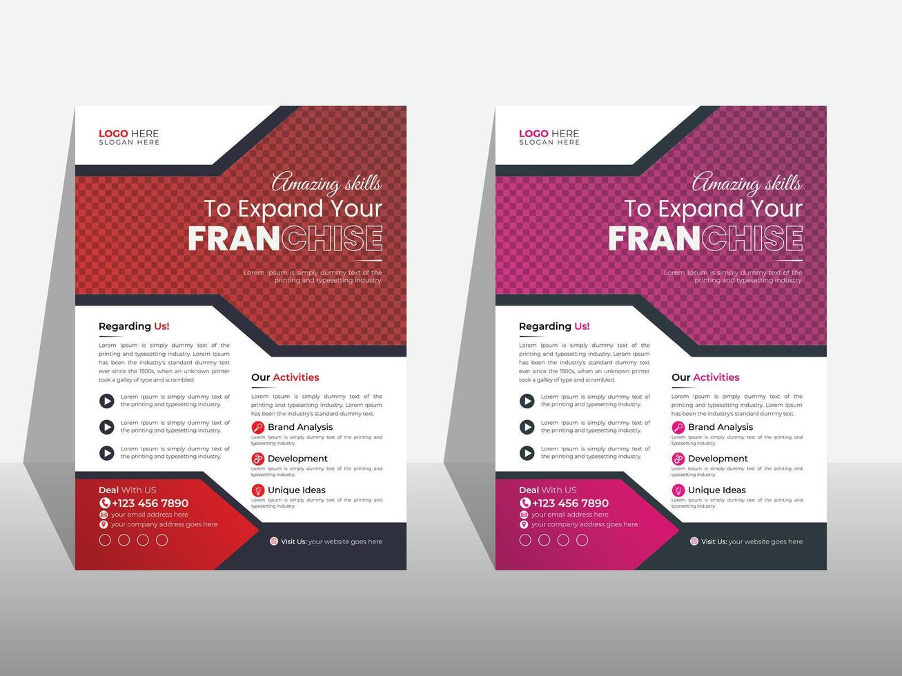 Modern unique flyer or brochure cover design template for company growth or promotion vector