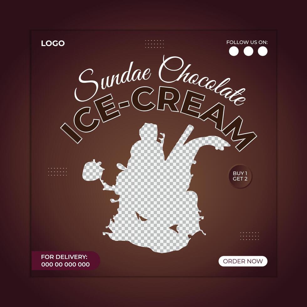 Special delicious ice cream social media instagram post banner design template for business growth and promotion vector