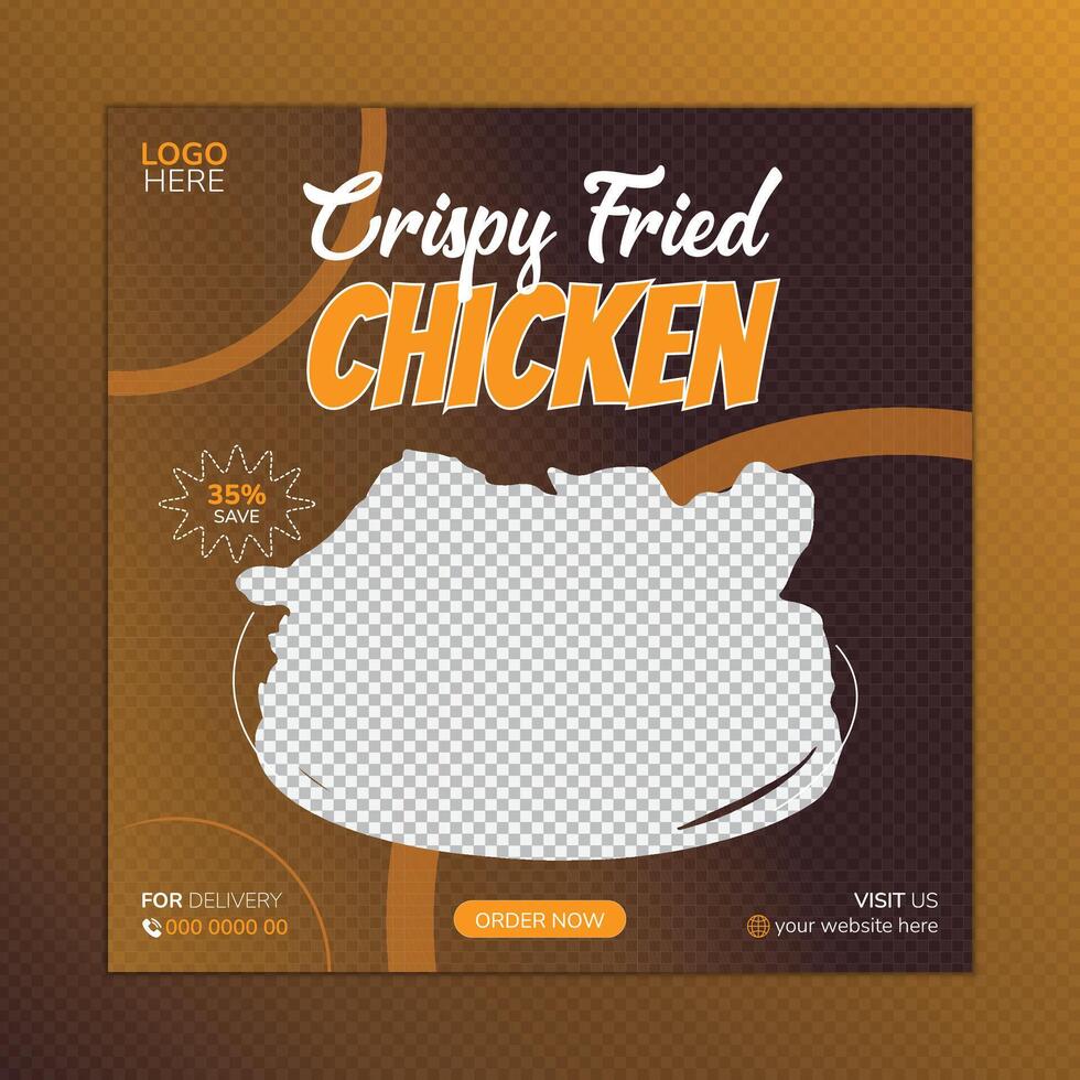 Food social media promotion and instagram banner post design for business growth or promotion vector