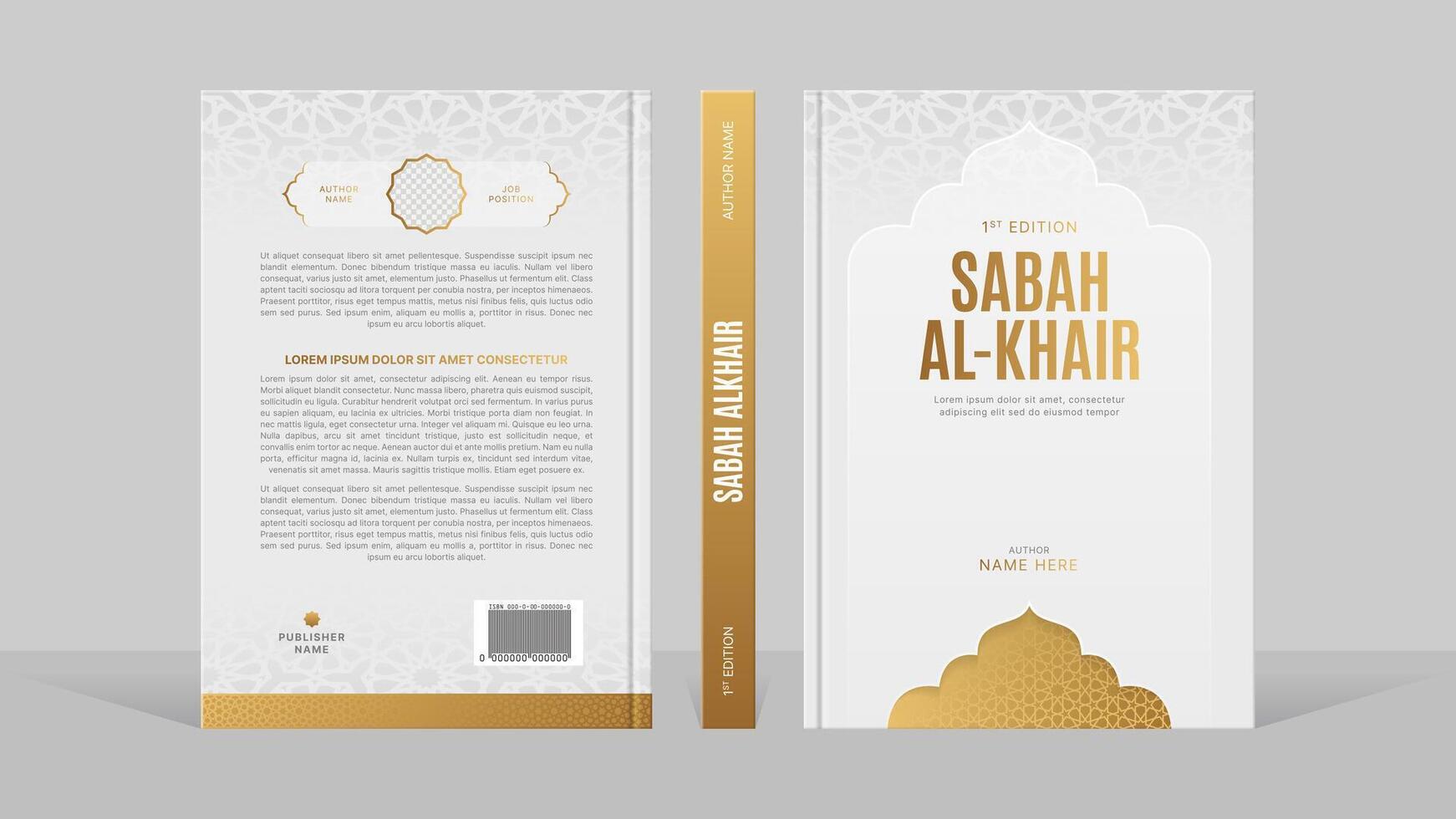 Islamic Arabic Style Book Cover Template Design with Arabesque Moroccan Pattern vector