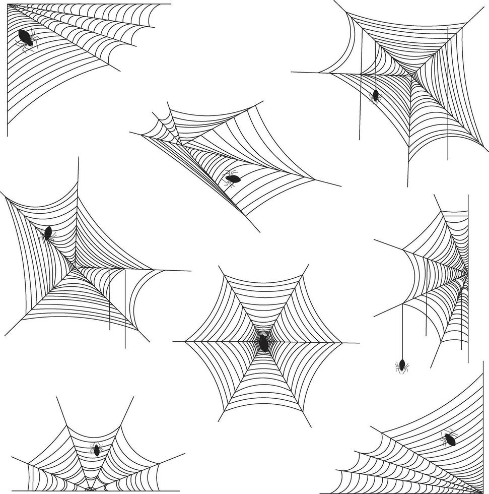Halloween Spider Webs vector