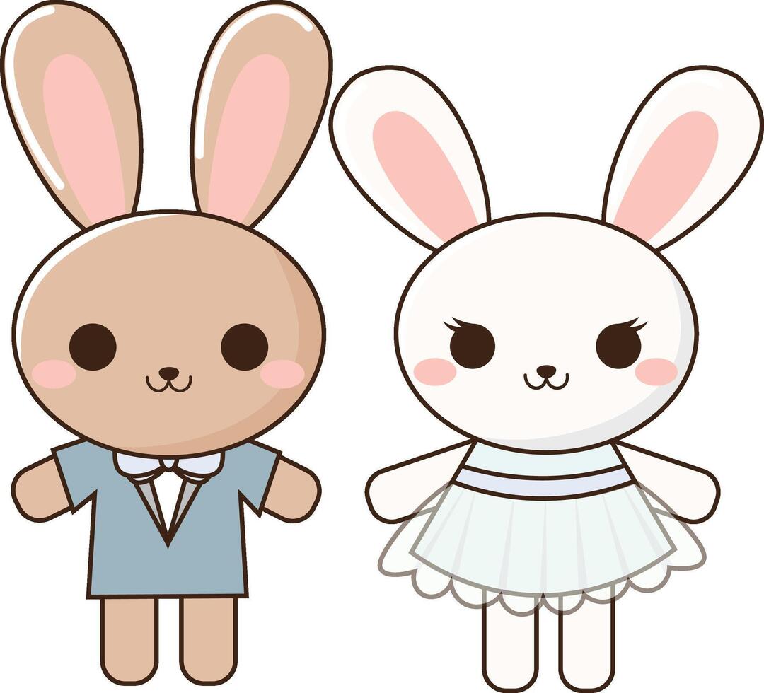 Cute Rabbit Couple vector