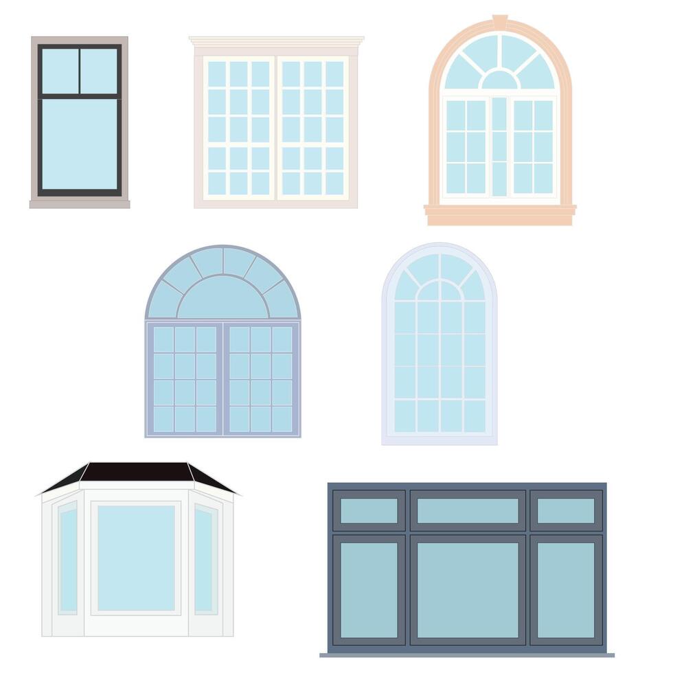 Different Types of Windows vector