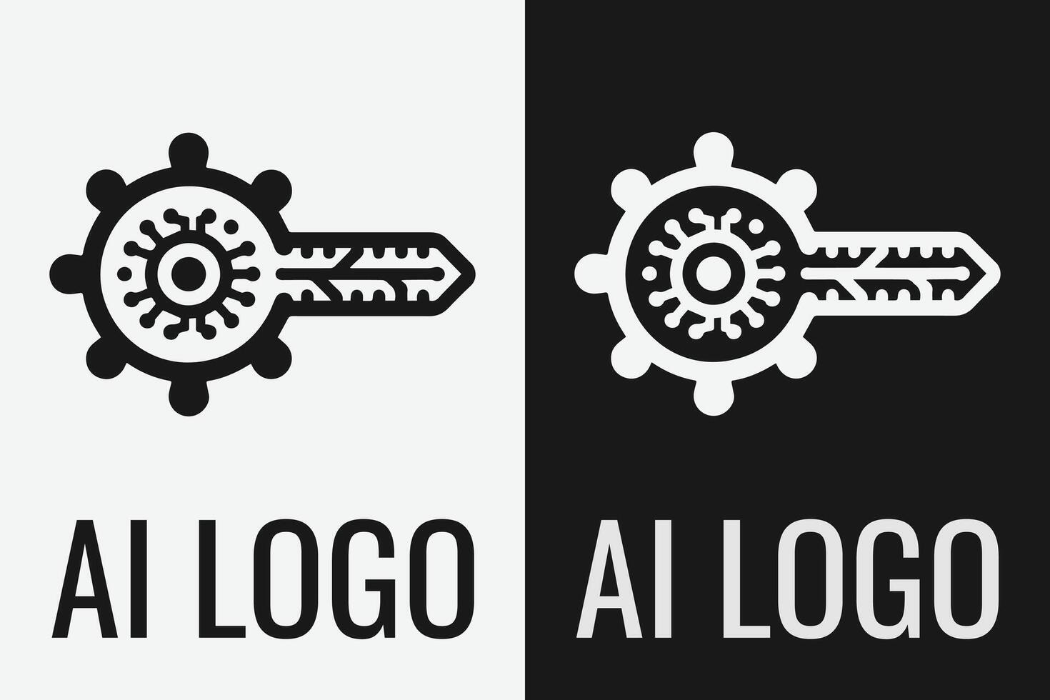 Artificial intelligence logo design. AI concept logotype idea vector