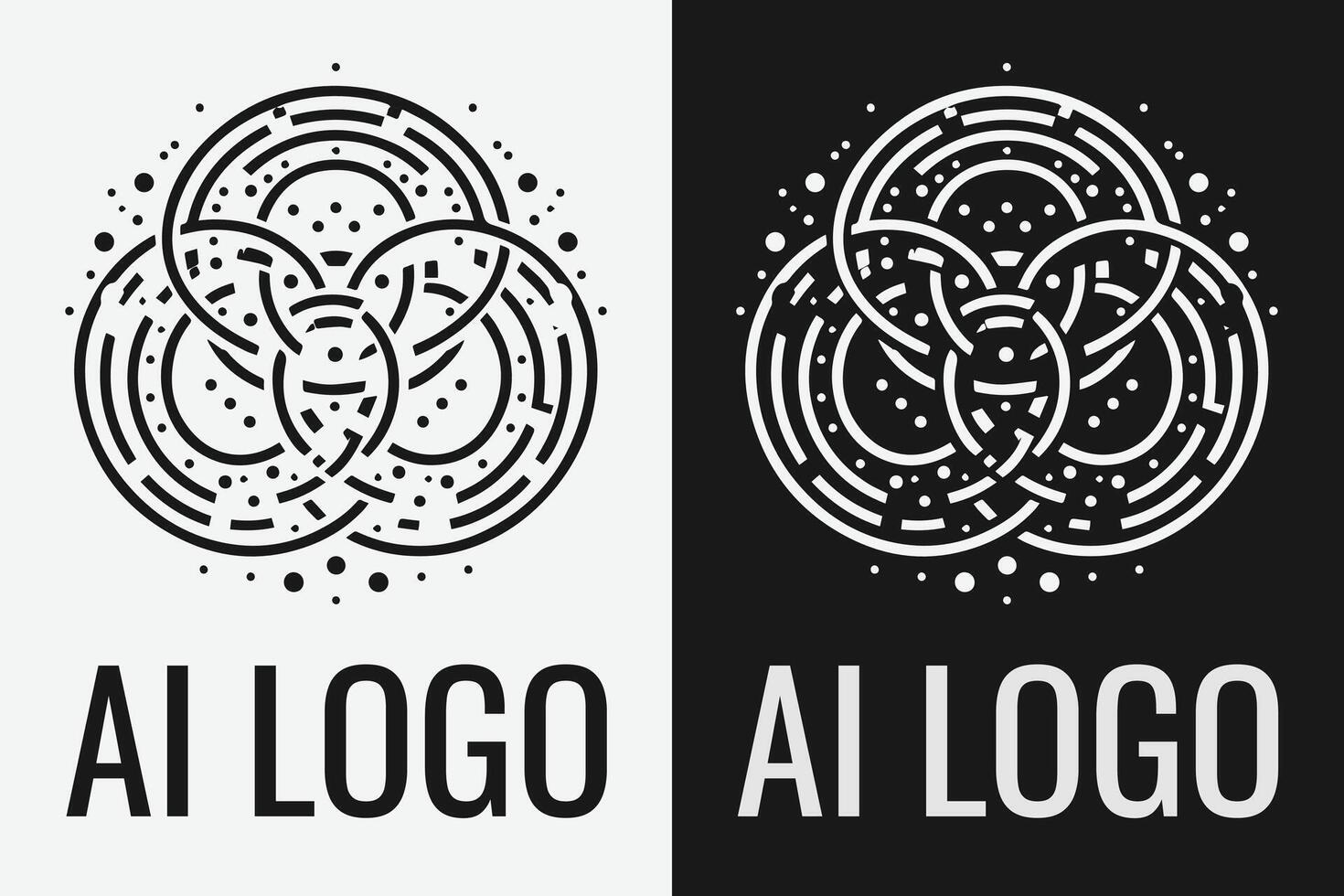 Artificial intelligence logo design. AI concept logotype idea vector