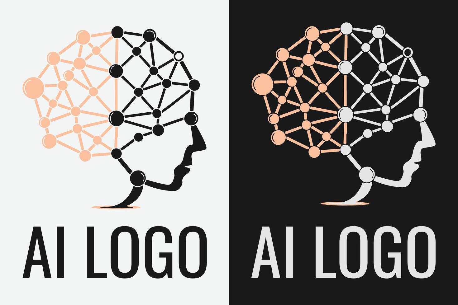 Artificial intelligence logo design. AI concept logotype idea vector