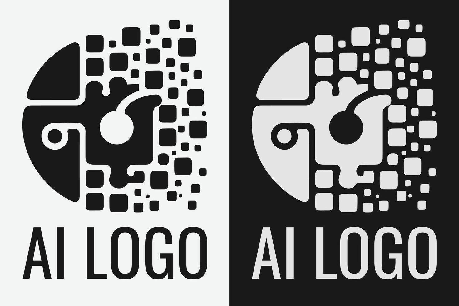 Artificial intelligence logo design. AI concept logotype idea vector