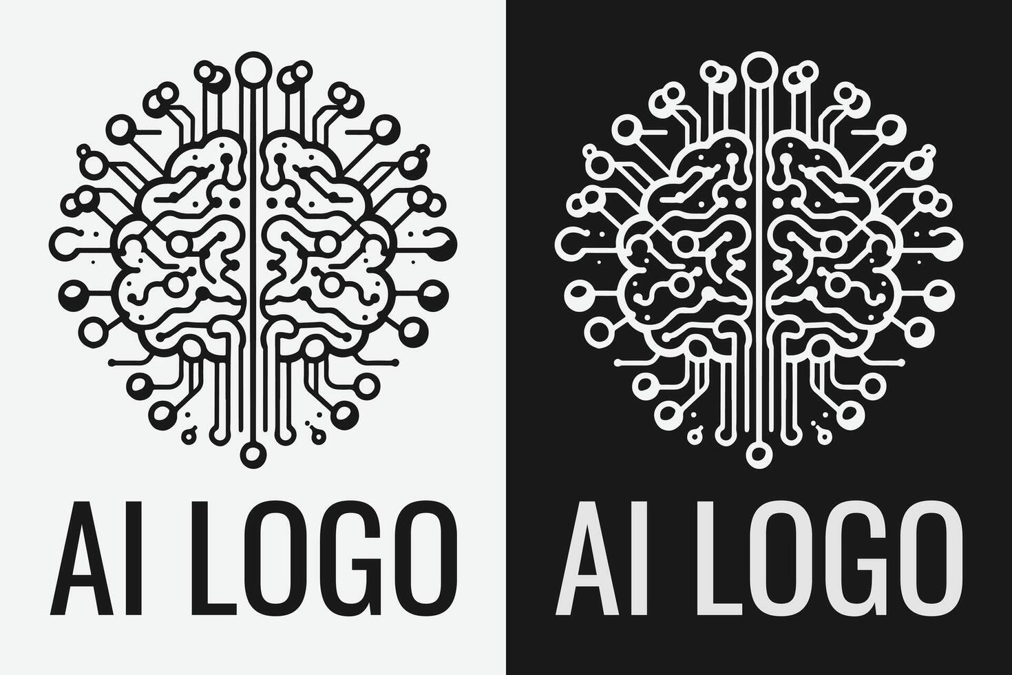 Artificial intelligence logo design. AI concept logotype idea vector
