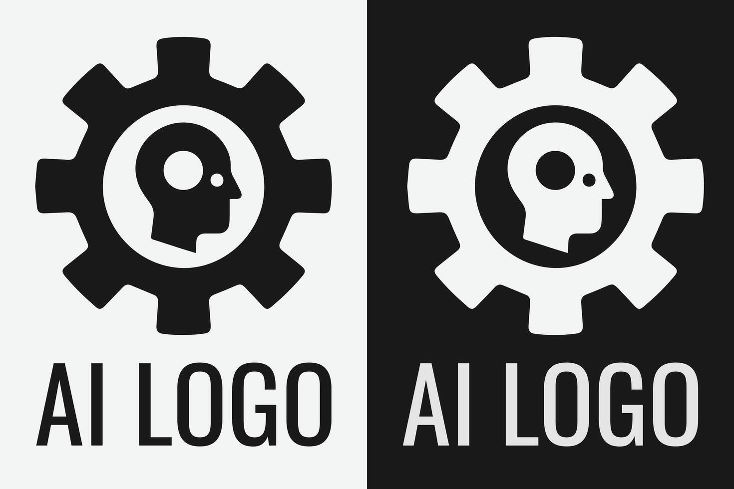 Artificial intelligence logo design. AI concept logotype idea vector